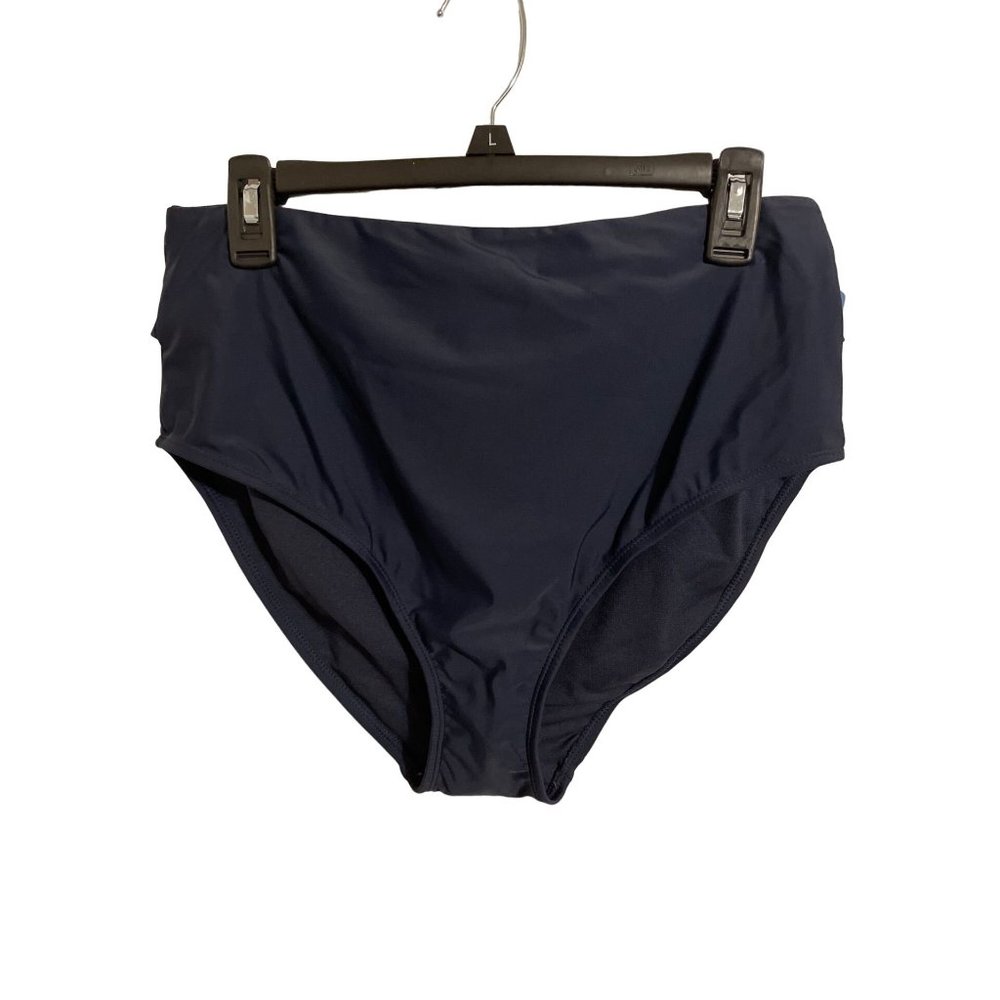 Women's Wrap Waist Bikini Bottom - Island Wave Navy Large